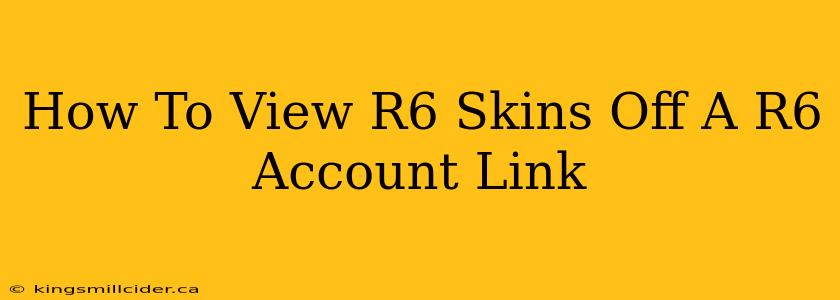 How To View R6 Skins Off A R6 Account Link