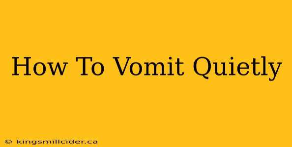 How To Vomit Quietly