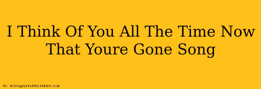 I Think Of You All The Time Now That Youre Gone Song