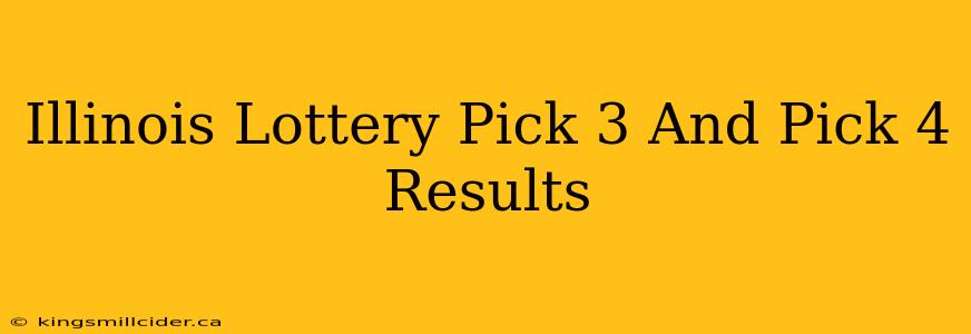 Illinois Lottery Pick 3 And Pick 4 Results