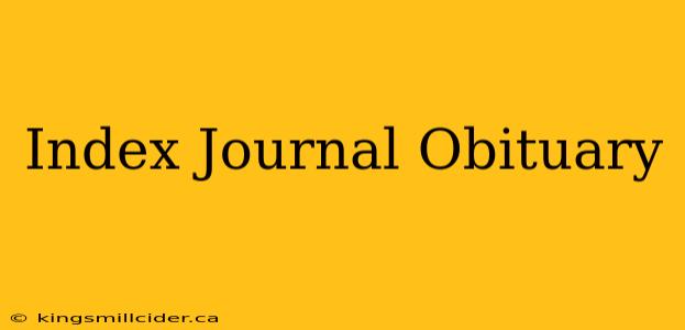 Index Journal Obituary