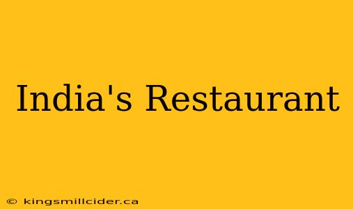 India's Restaurant