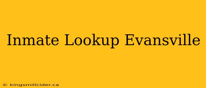 Inmate Lookup Evansville