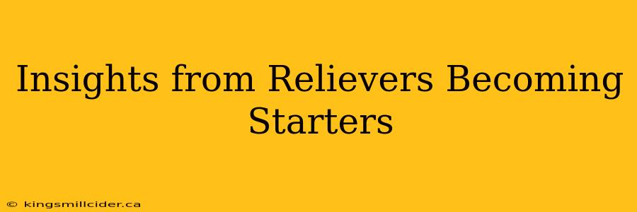 Insights from Relievers Becoming Starters