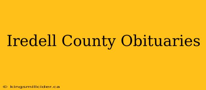 Iredell County Obituaries