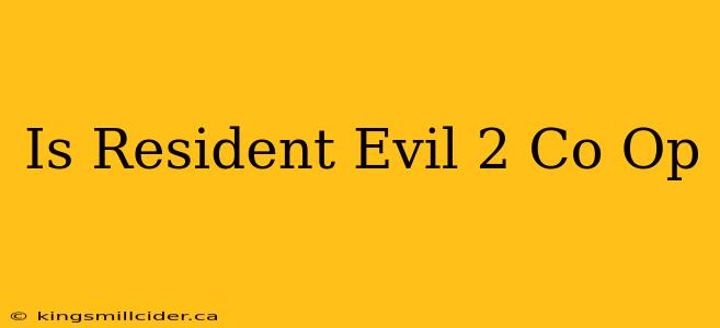 Is Resident Evil 2 Co Op