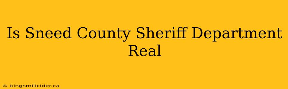 Is Sneed County Sheriff Department Real