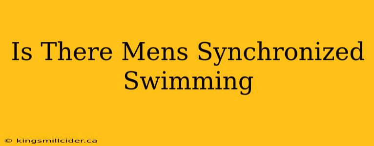 Is There Mens Synchronized Swimming