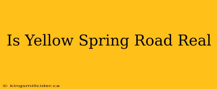 Is Yellow Spring Road Real