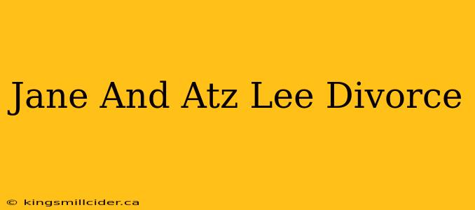 Jane And Atz Lee Divorce