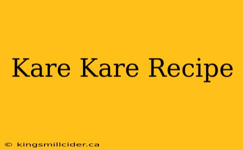 Kare Kare Recipe