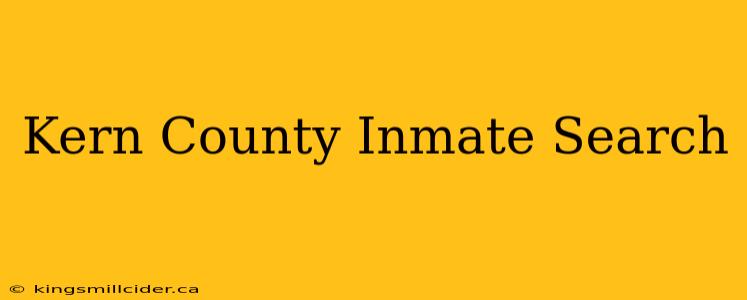 Kern County Inmate Search