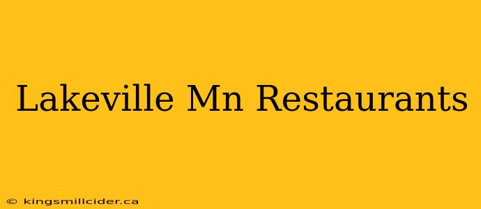 Lakeville Mn Restaurants