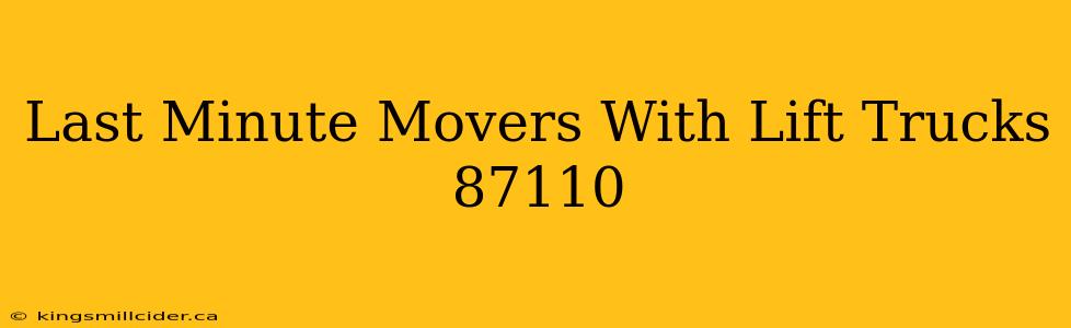 Last Minute Movers With Lift Trucks 87110