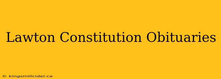 Lawton Constitution Obituaries