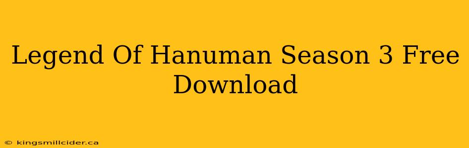 Legend Of Hanuman Season 3 Free Download