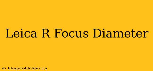 Leica R Focus Diameter