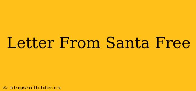 Letter From Santa Free