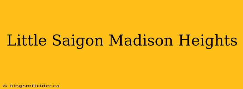 Little Saigon Madison Heights