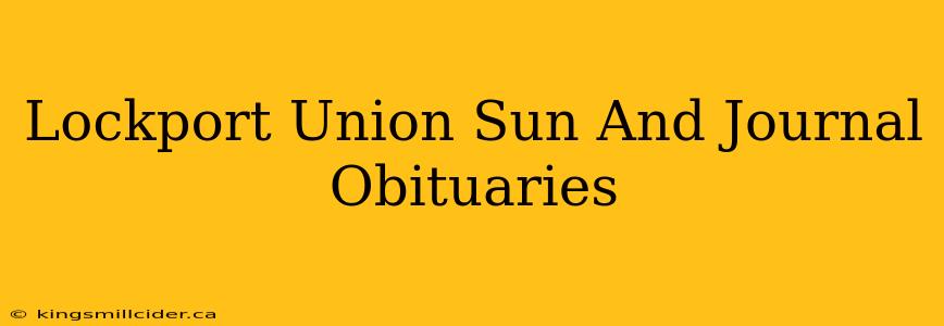 Lockport Union Sun And Journal Obituaries