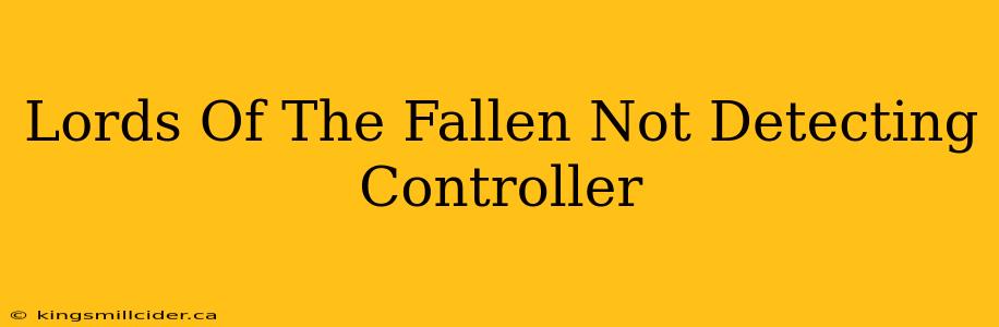 Lords Of The Fallen Not Detecting Controller