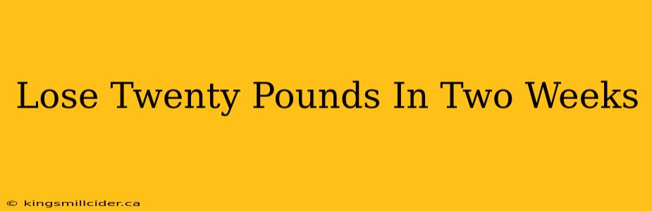 Lose Twenty Pounds In Two Weeks