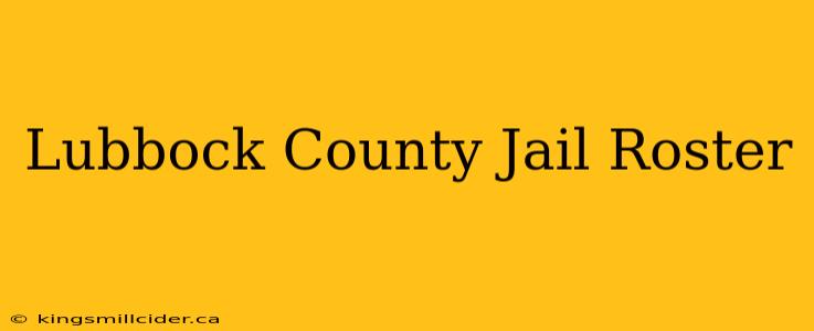 Lubbock County Jail Roster