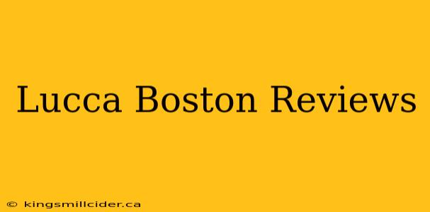 Lucca Boston Reviews