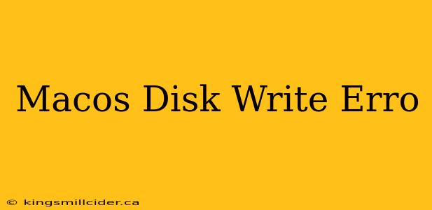 Macos Disk Write Erro