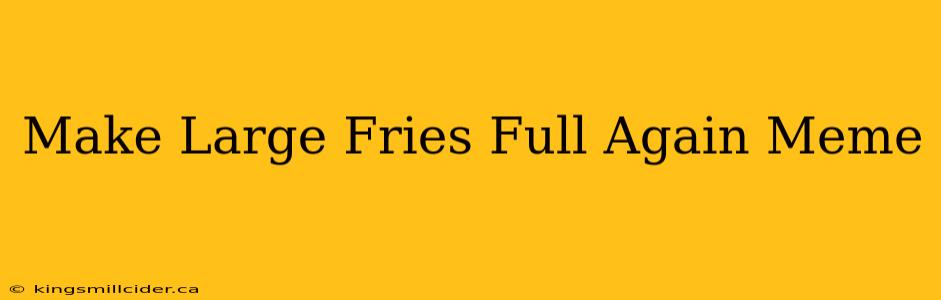 Make Large Fries Full Again Meme