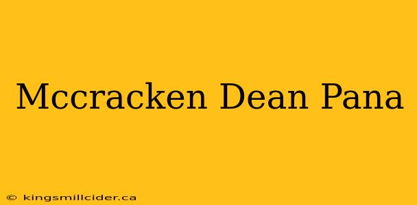 Mccracken Dean Pana