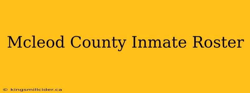 Mcleod County Inmate Roster