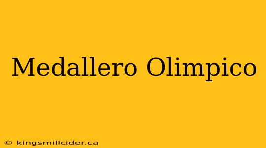 Medallero Olimpico