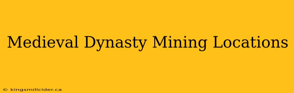 Medieval Dynasty Mining Locations