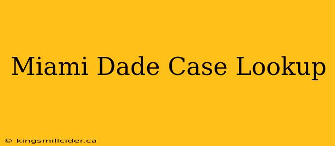 Miami Dade Case Lookup