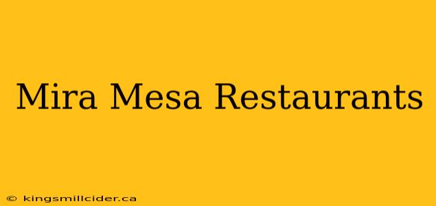 Mira Mesa Restaurants