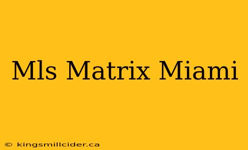 Mls Matrix Miami