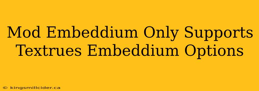 Mod Embeddium Only Supports Textrues Embeddium Options