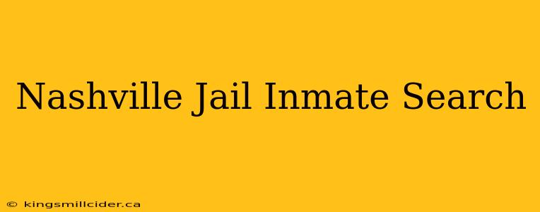 Nashville Jail Inmate Search