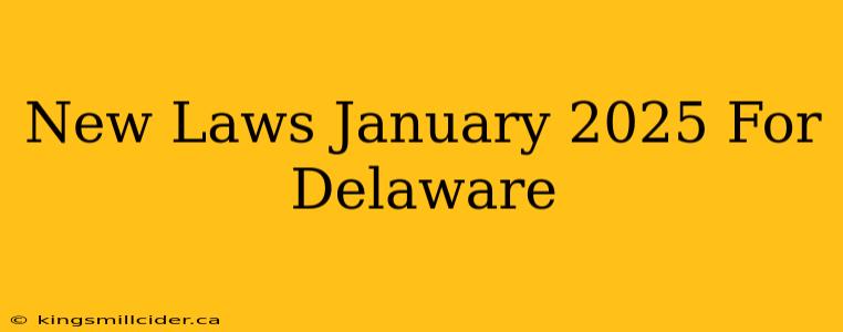 New Laws January 2025 For Delaware