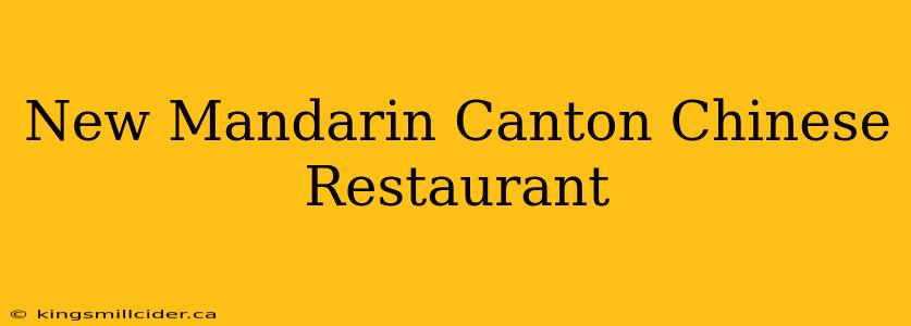 New Mandarin Canton Chinese Restaurant