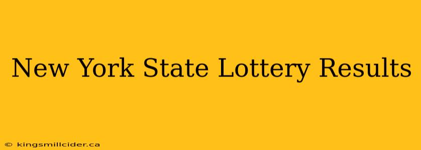 New York State Lottery Results