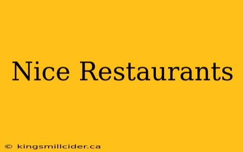 Nice Restaurants