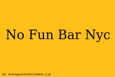 No Fun Bar Nyc