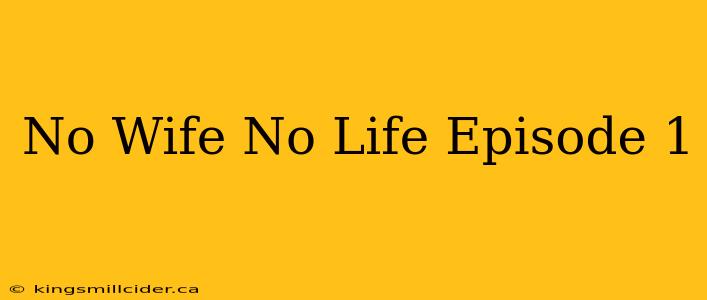 No Wife No Life Episode 1