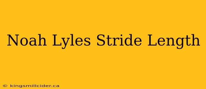 Noah Lyles Stride Length