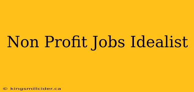 Non Profit Jobs Idealist