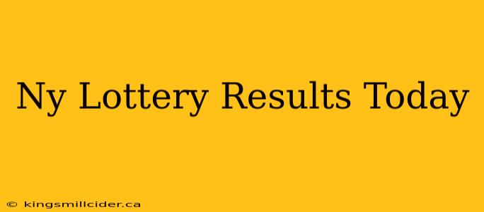 Ny Lottery Results Today