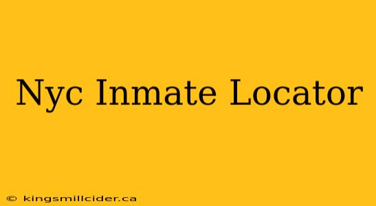 Nyc Inmate Locator