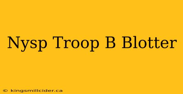 Nysp Troop B Blotter